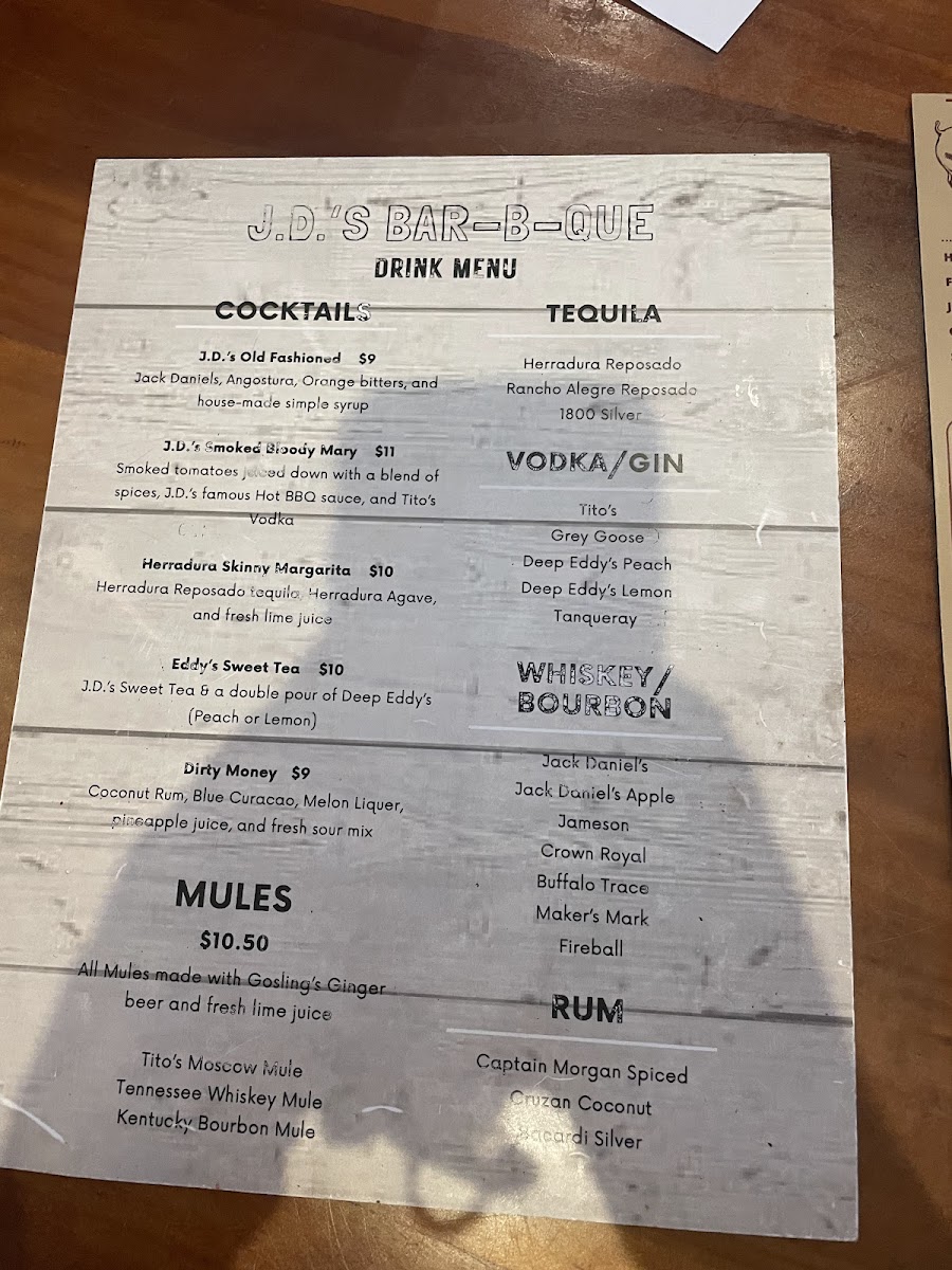 JD's Bar-B-Que Photo Menu 2