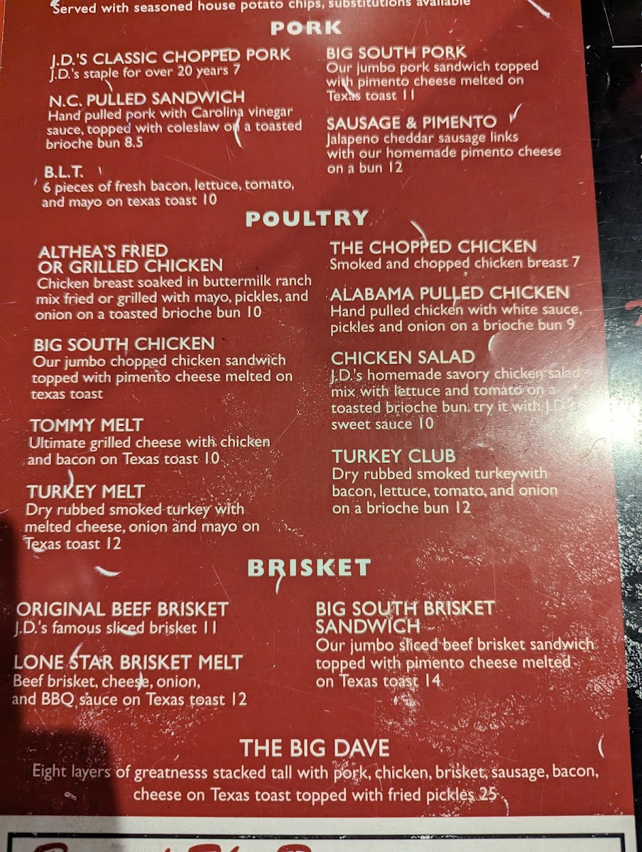 JD's Bar-B-Que Photo Menu 3