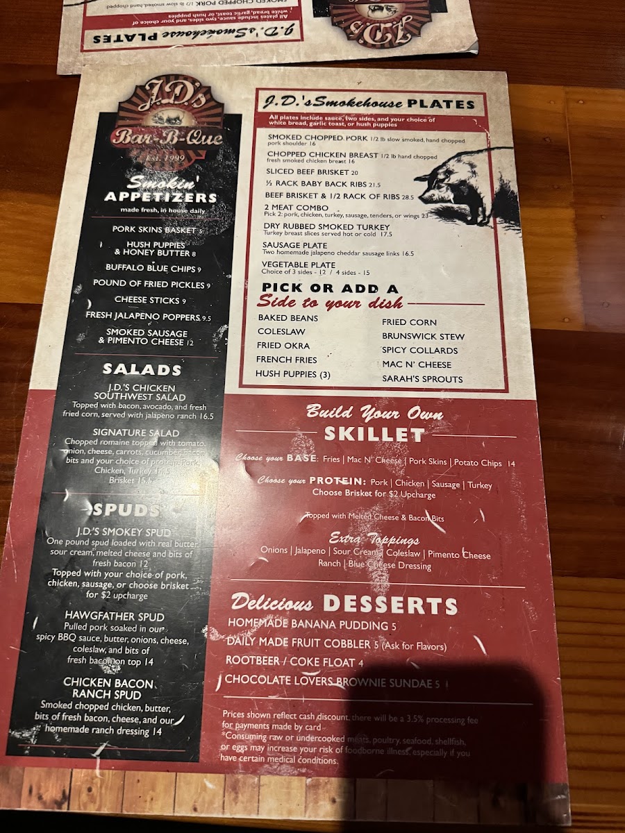 JD's Bar-B-Que Photo Menu 5