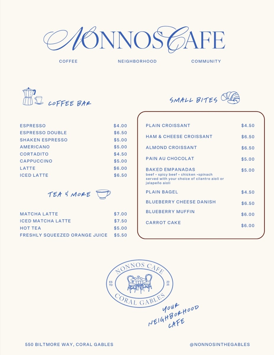 Nonnos Cafe Photo Menu 1