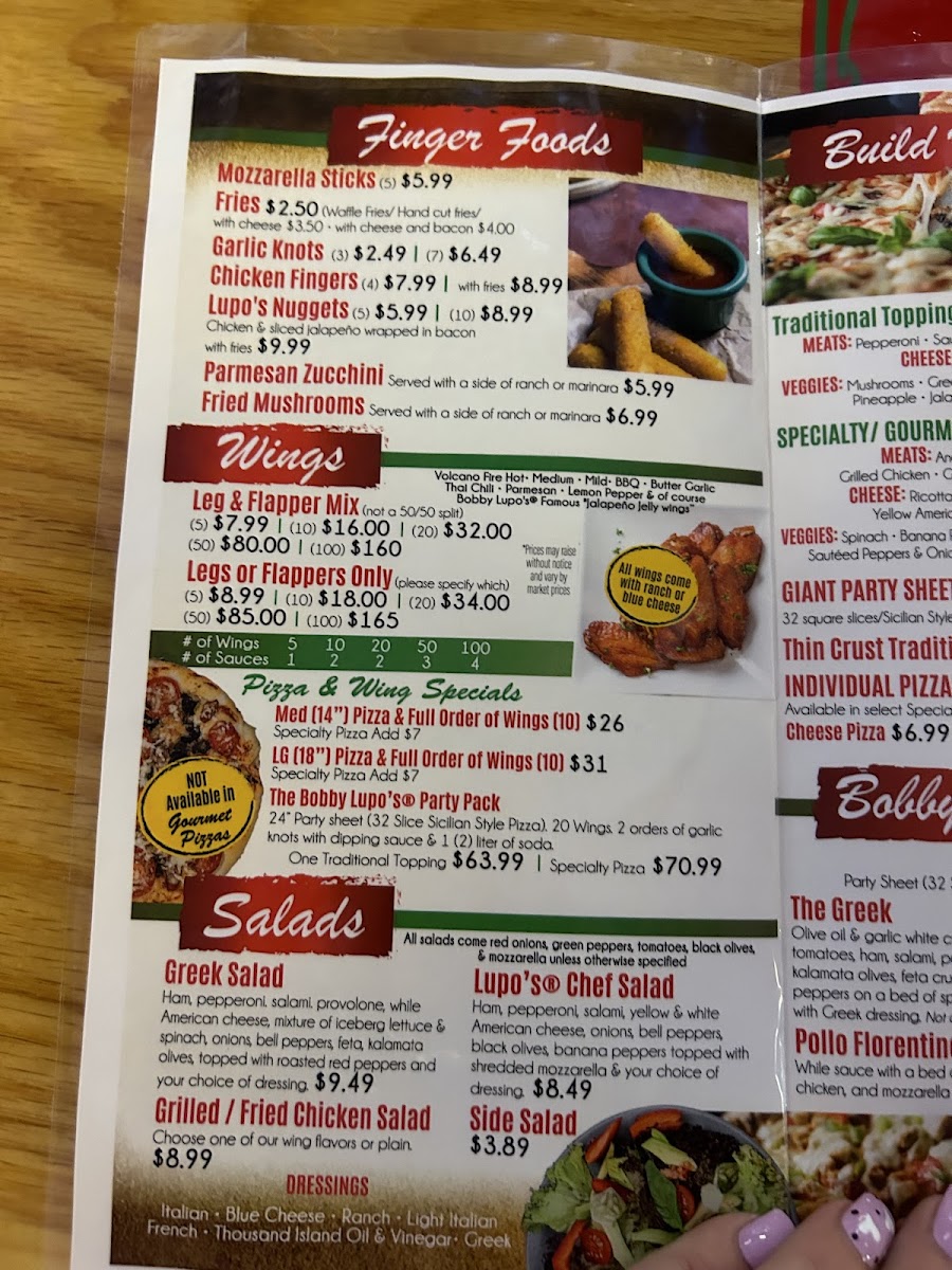 Bobby Lupos Express Photo Menu 2
