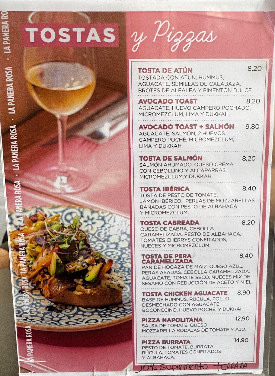 La Panera Rosa Photo Menu 1