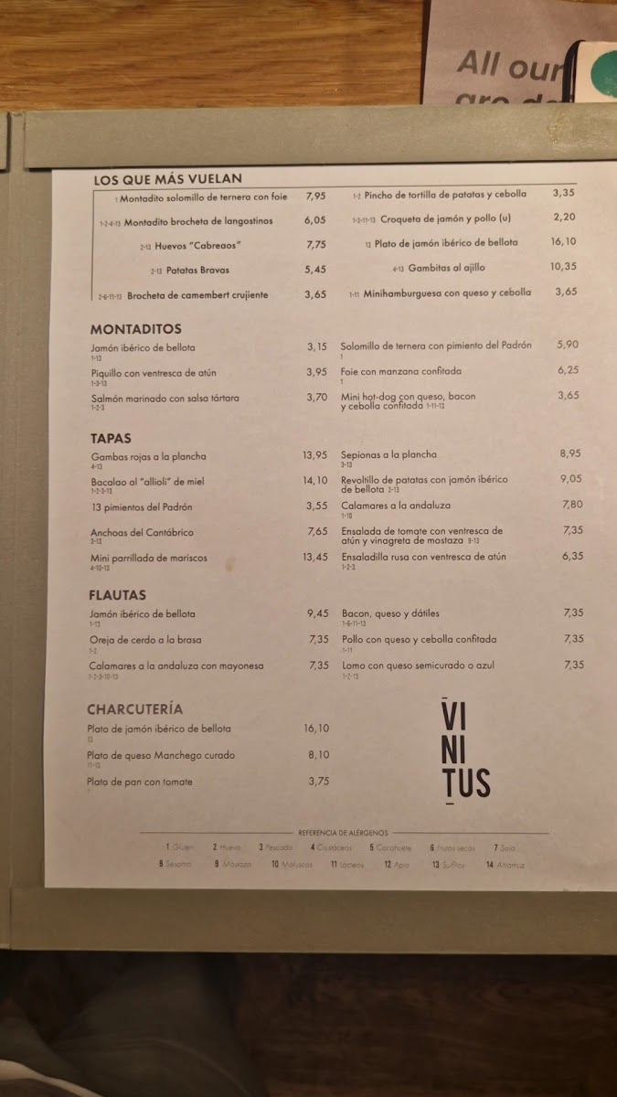 Vinitus Gran Via Restaurant Photo Menu 5