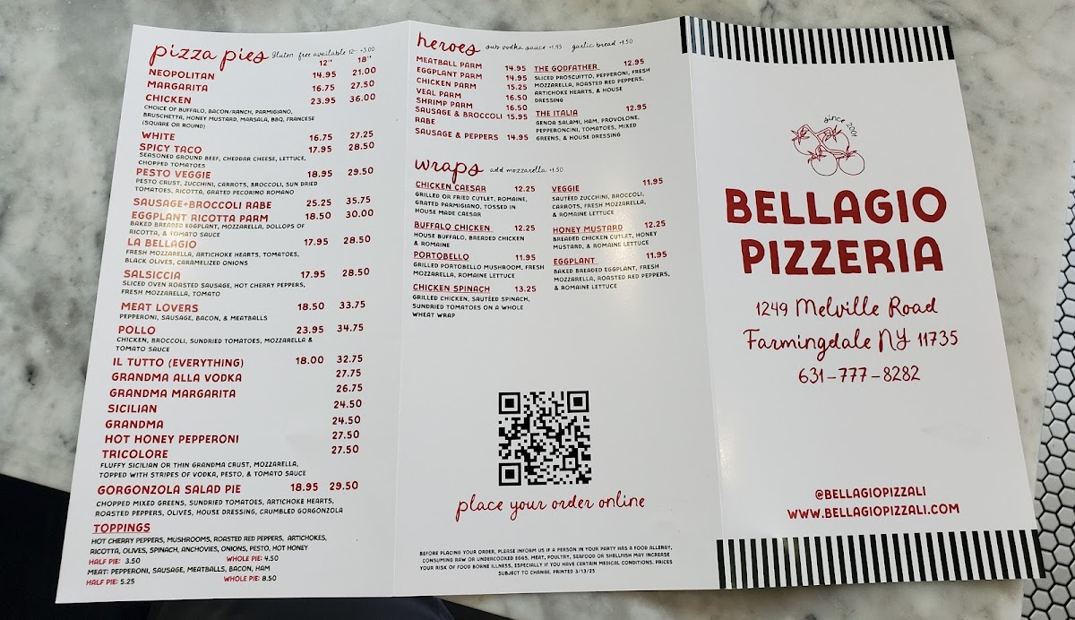 Bellagio Pizzeria Photo Menu 2