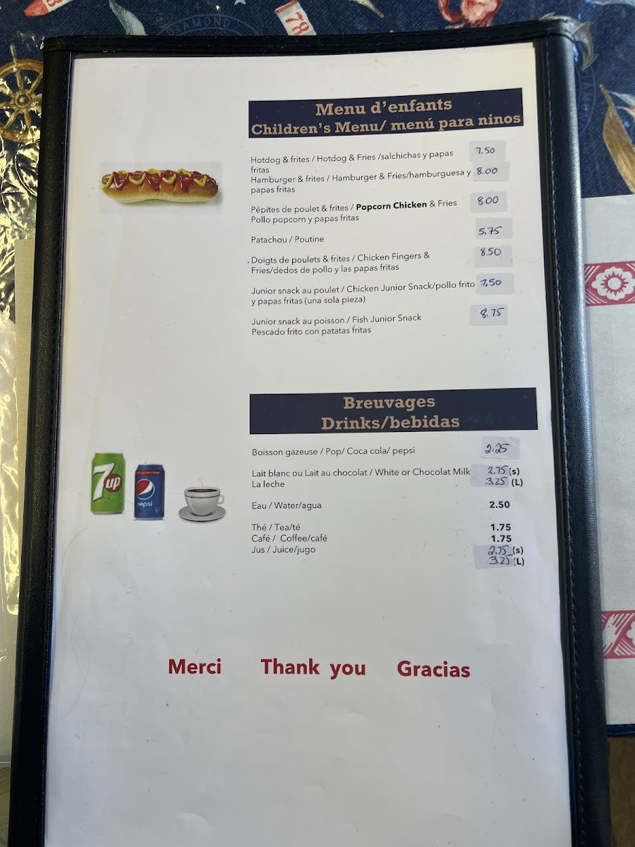 Chez Nous Restaurant Photo Menu 1