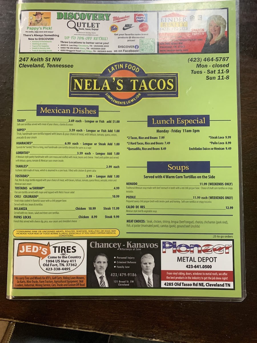 Nela's Tacos Photo Menu 10