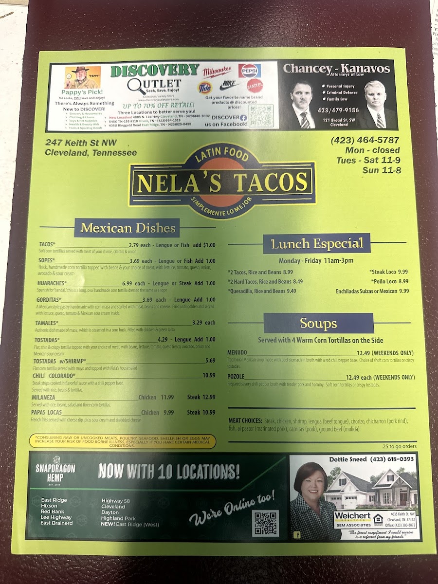 Nela's Tacos Photo Menu 4