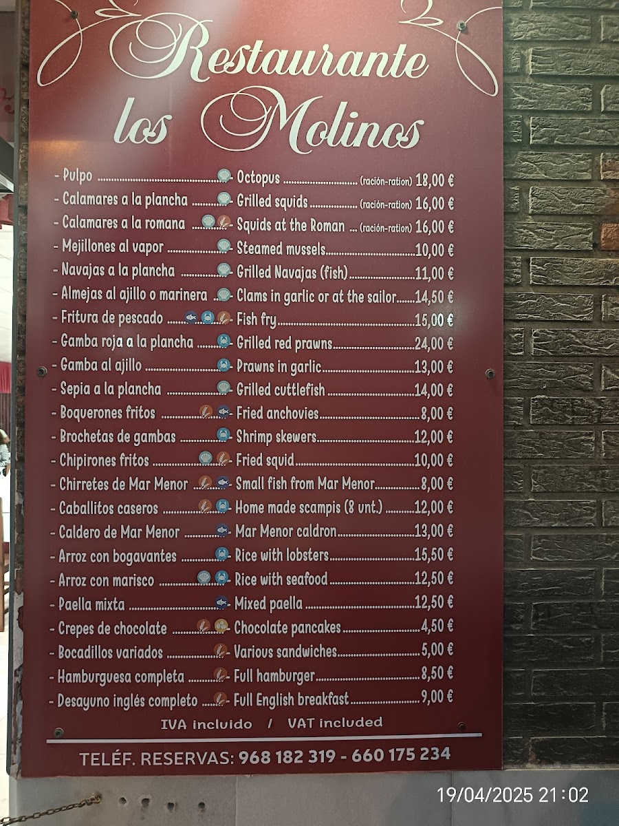 Restaurante los Molinos Photo Menu 1