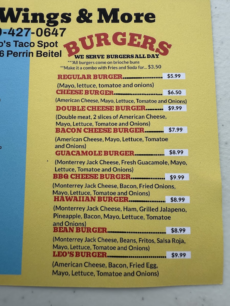 Leo's Taco Spot Photo Menu 10