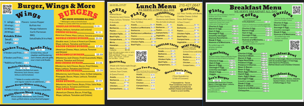 Leo's Taco Spot Photo Menu 3