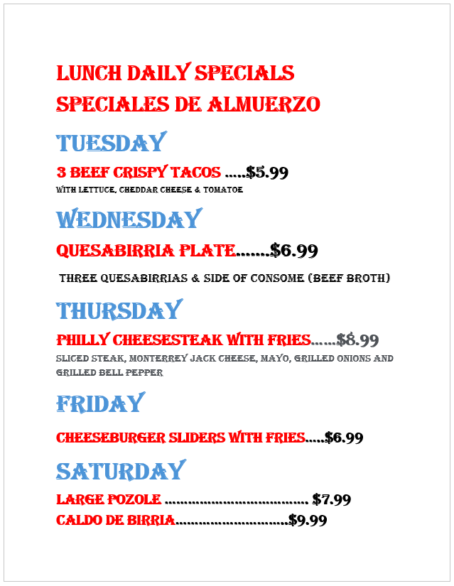Leo's Taco Spot Photo Menu 5