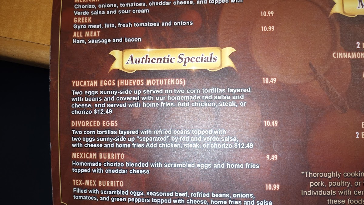 Executive Diner Photo Menu 9