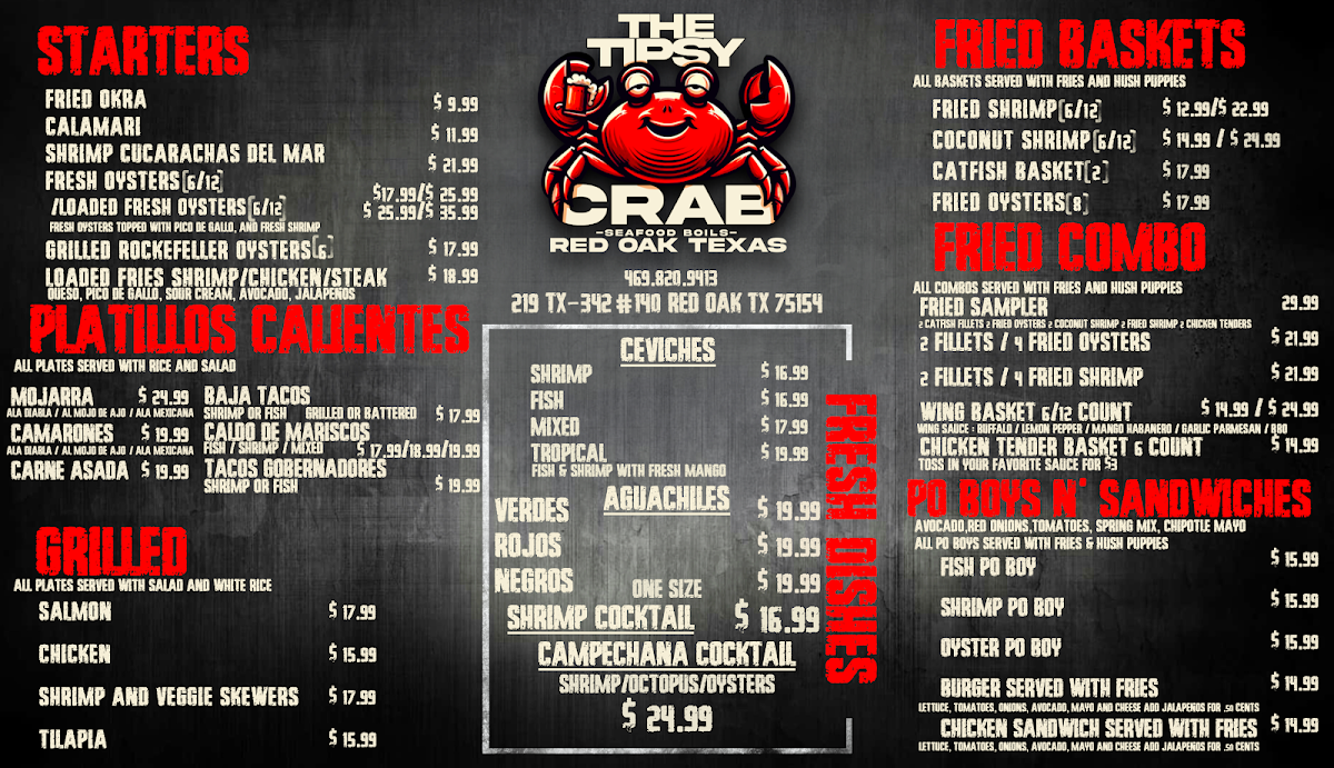 The Tipsy Crab Photo Menu 1