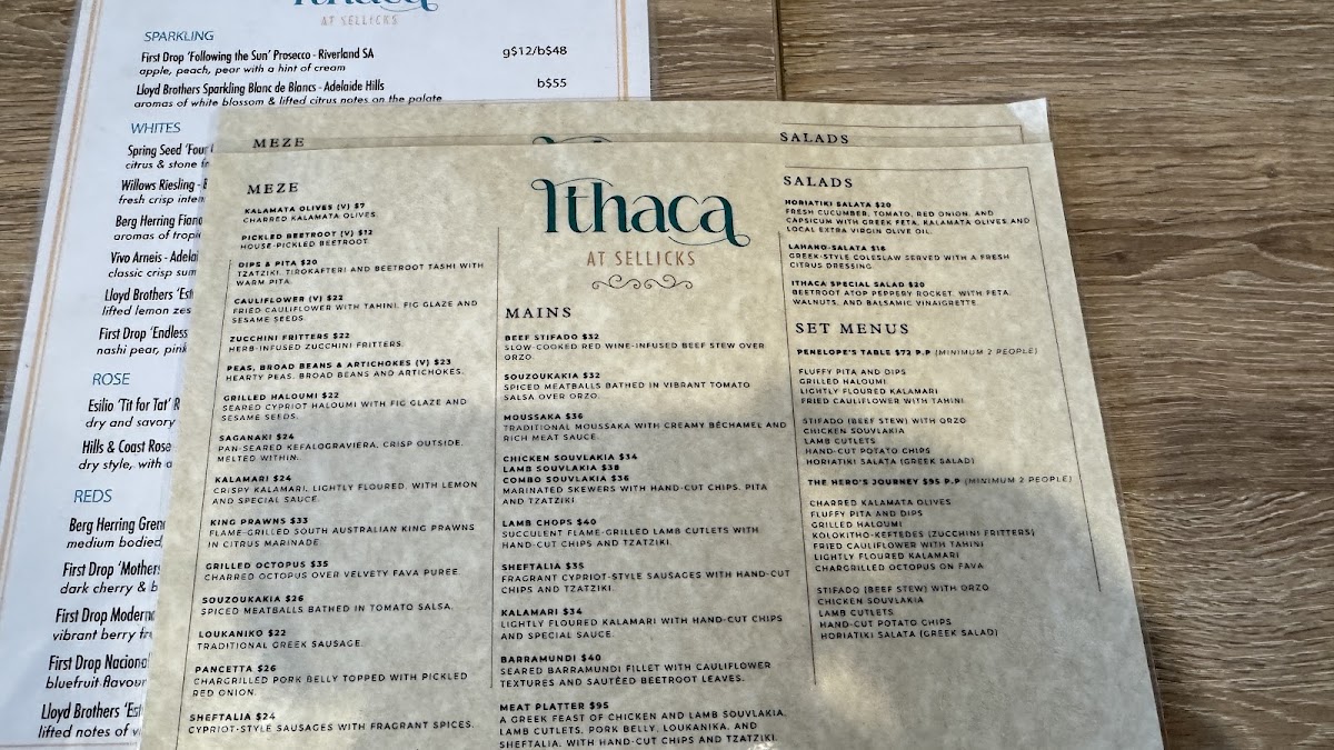 Ithaca at Sellicks Photo Menu 3