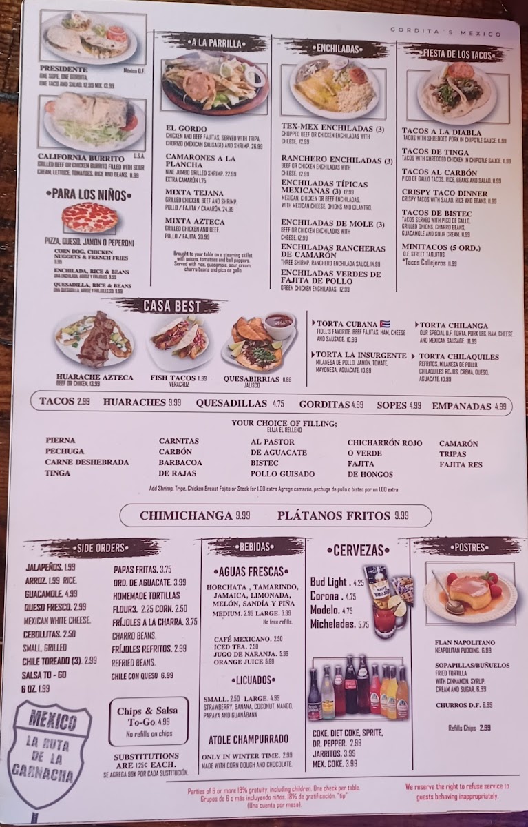 Gorditas Mexico Photo Menu 2
