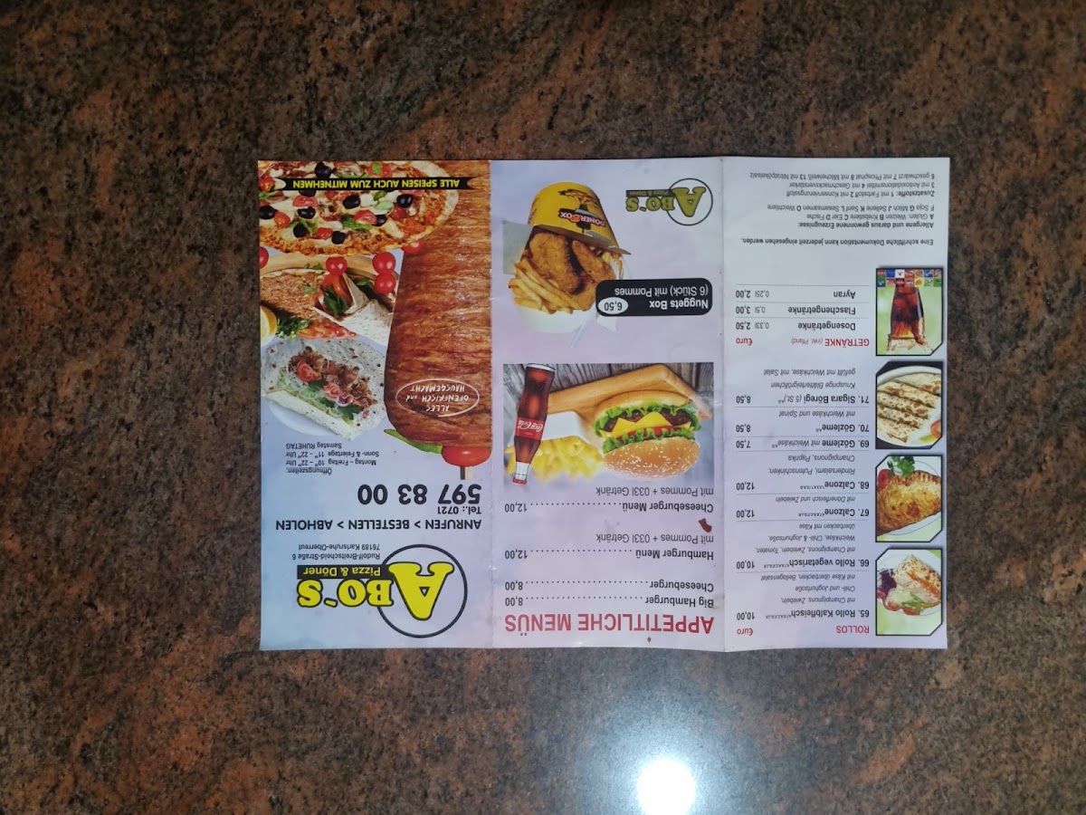 Abo's Pizza& Döner Photo Menu 2