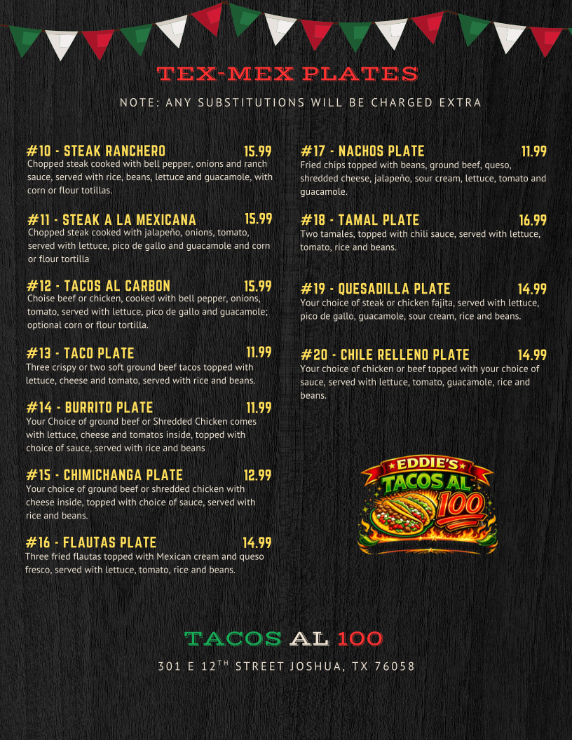 Tacos al 100 Photo Menu 4
