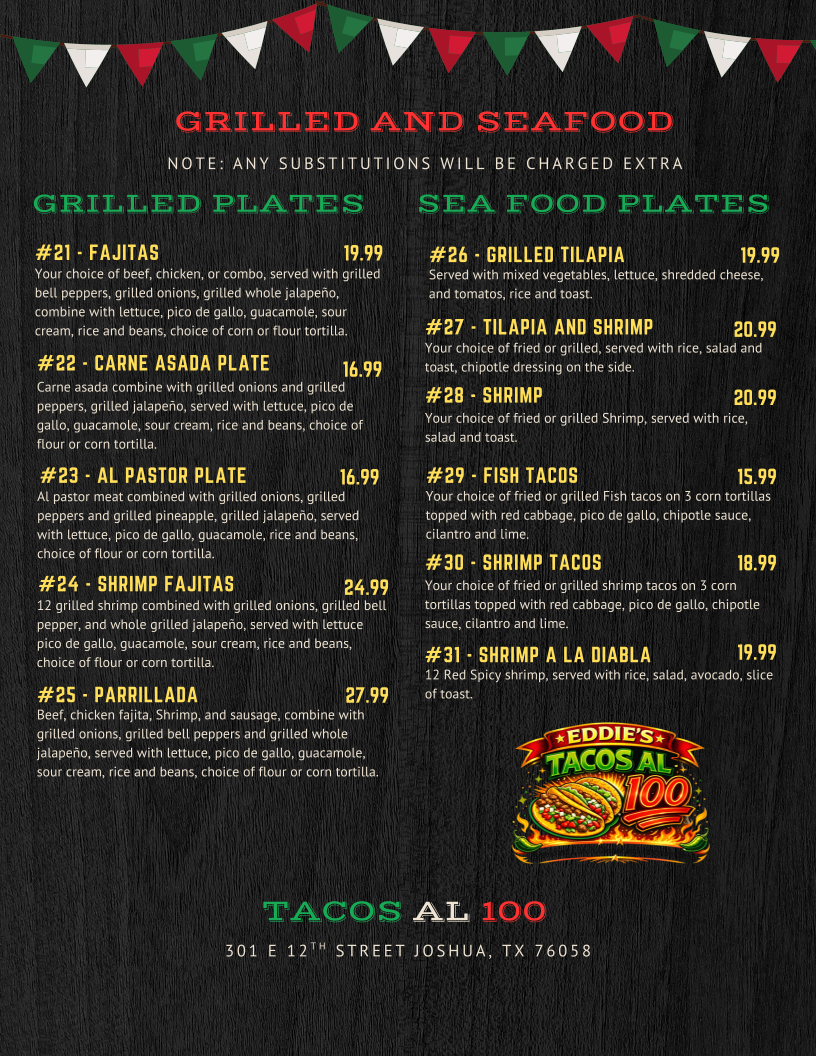 Tacos al 100 Photo Menu 5