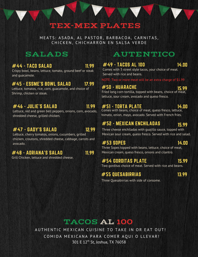 Tacos al 100 Photo Menu 6
