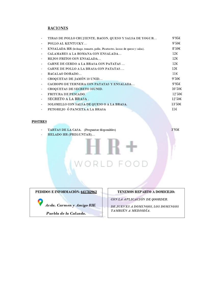 HR+ World Food Photo Menu 1