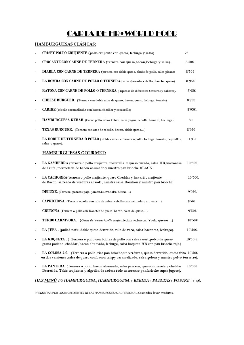 HR+ World Food Photo Menu 3