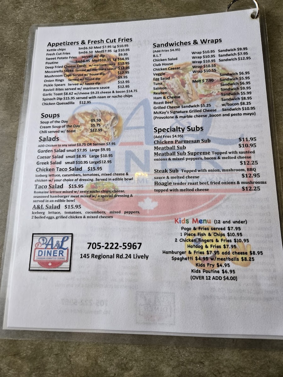 A&L Family Diner Photo Menu 2