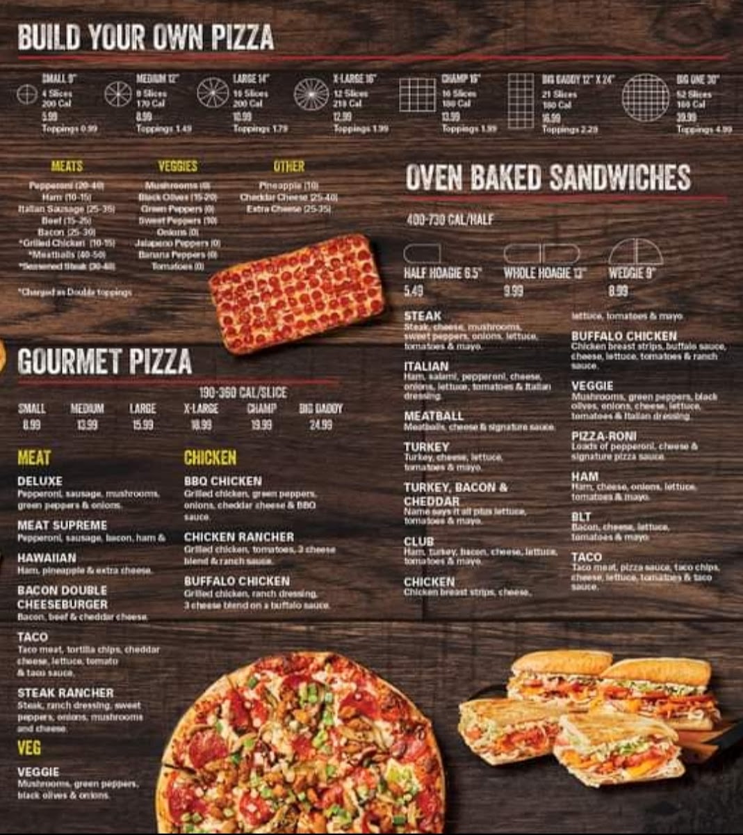 Fox's Pizza Den (Monongahela, PA) Photo Menu 1