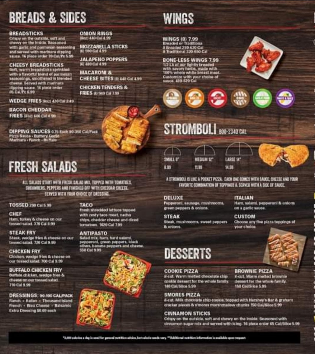 Fox's Pizza Den (Monongahela, PA) Photo Menu 2