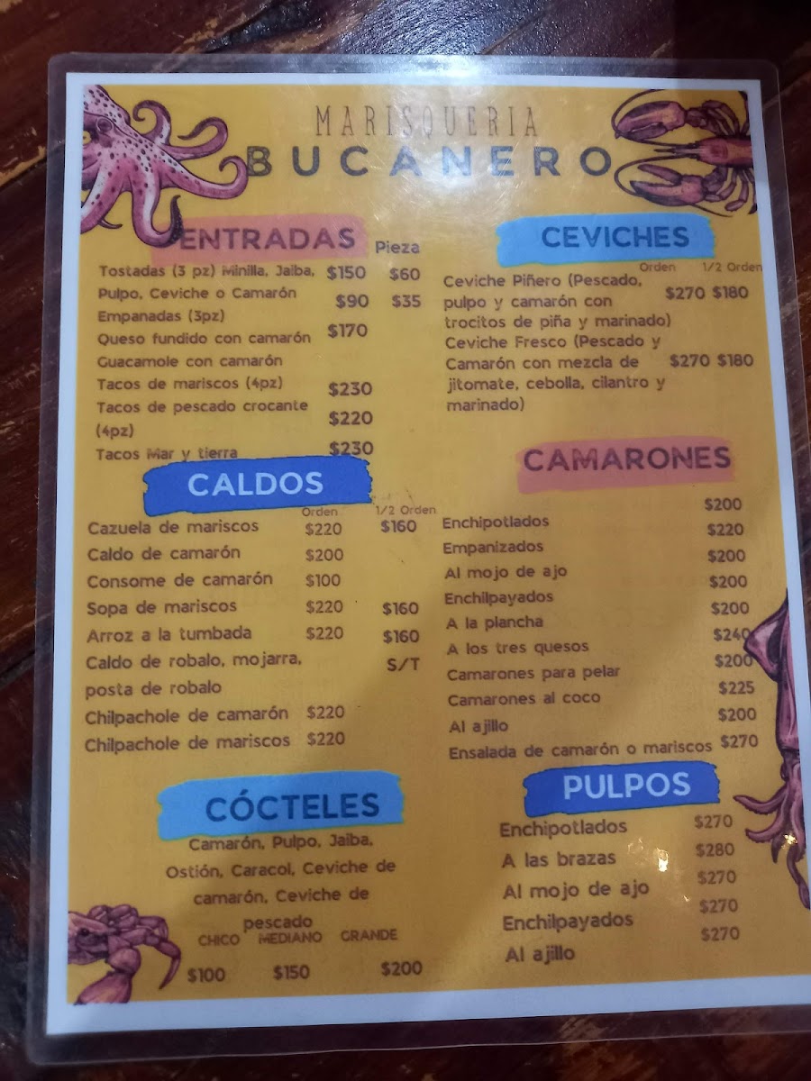 El Bucanero Photo Menu 2
