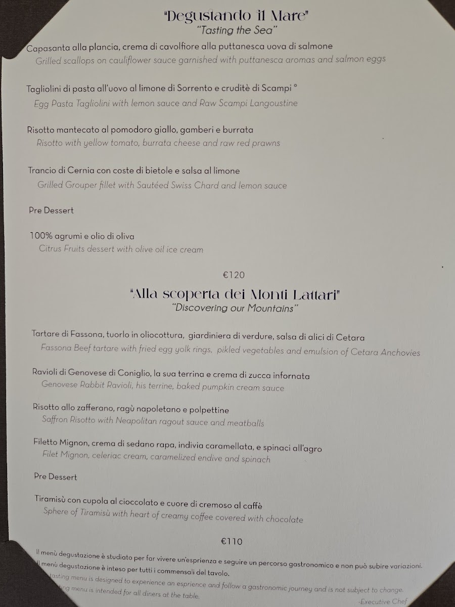 Ristorante Ambassador Sorrento fine dining Photo Menu 1