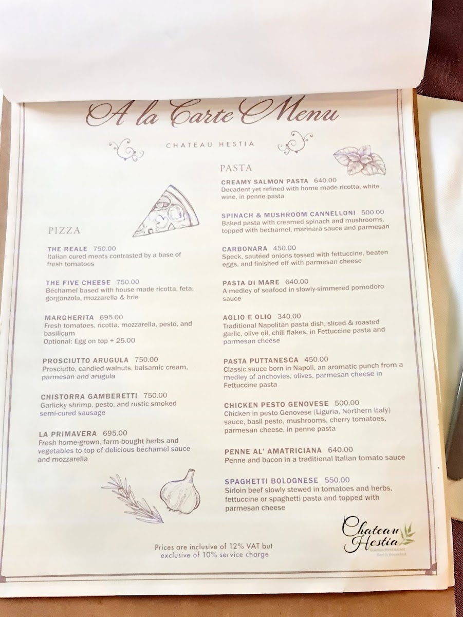 Chateau Hestia Photo Menu 3