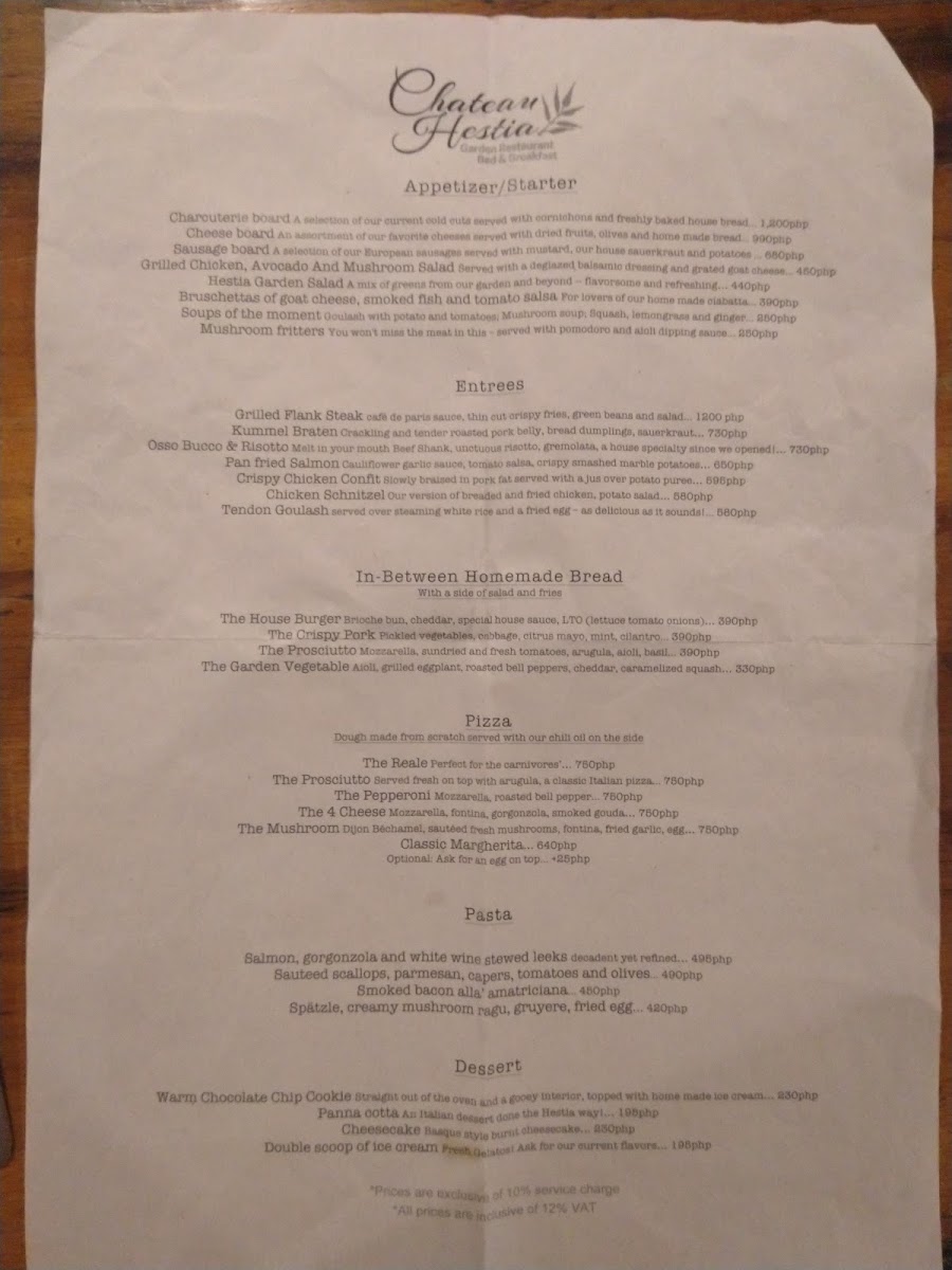 Chateau Hestia Photo Menu 8