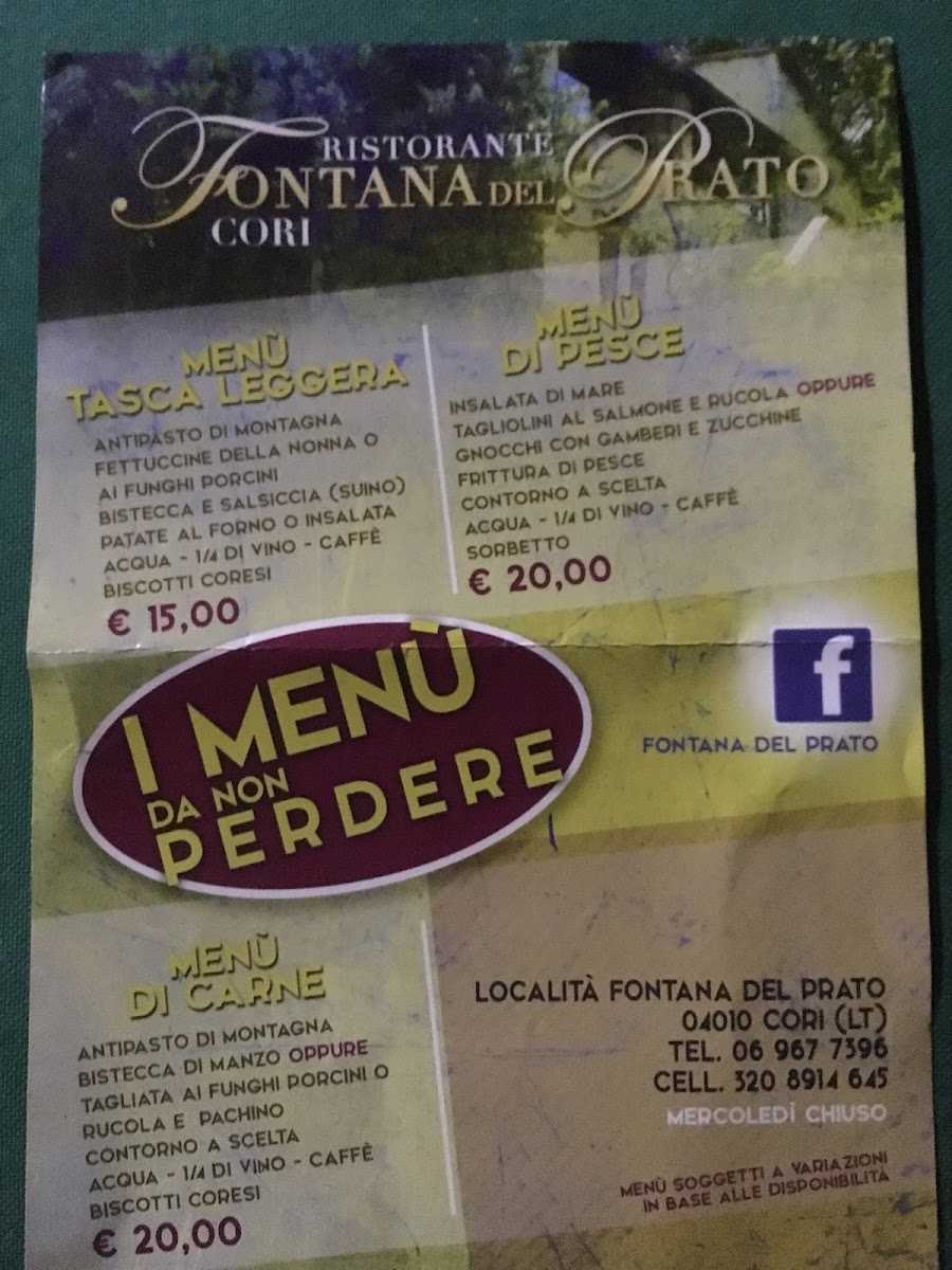 Ristorante Fontana Del Prato Photo Menu 2