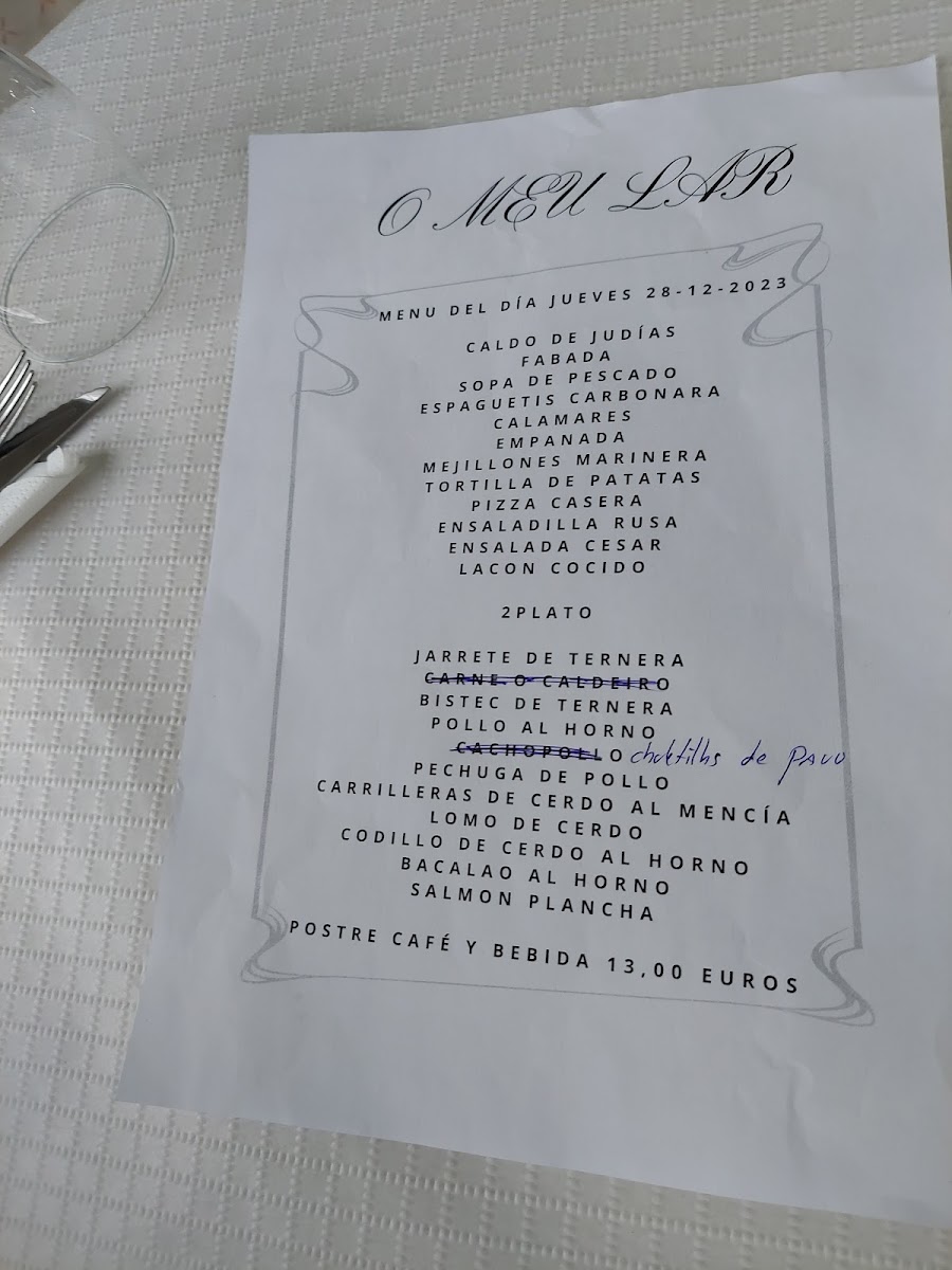 Restaurante O Meu Lar Photo Menu 1
