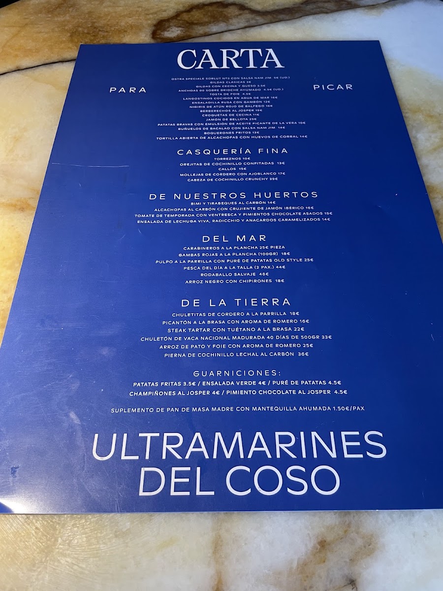 Ultramarines del Coso Photo Menu 3