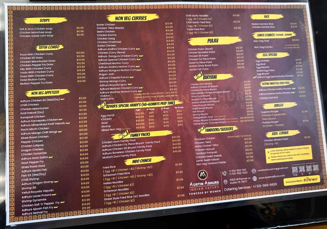 Austin Adhurs Photo Menu 1