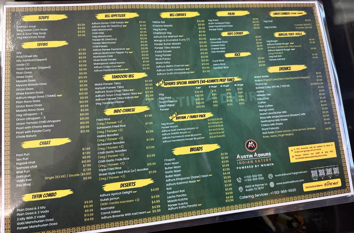 Austin Adhurs Photo Menu 2