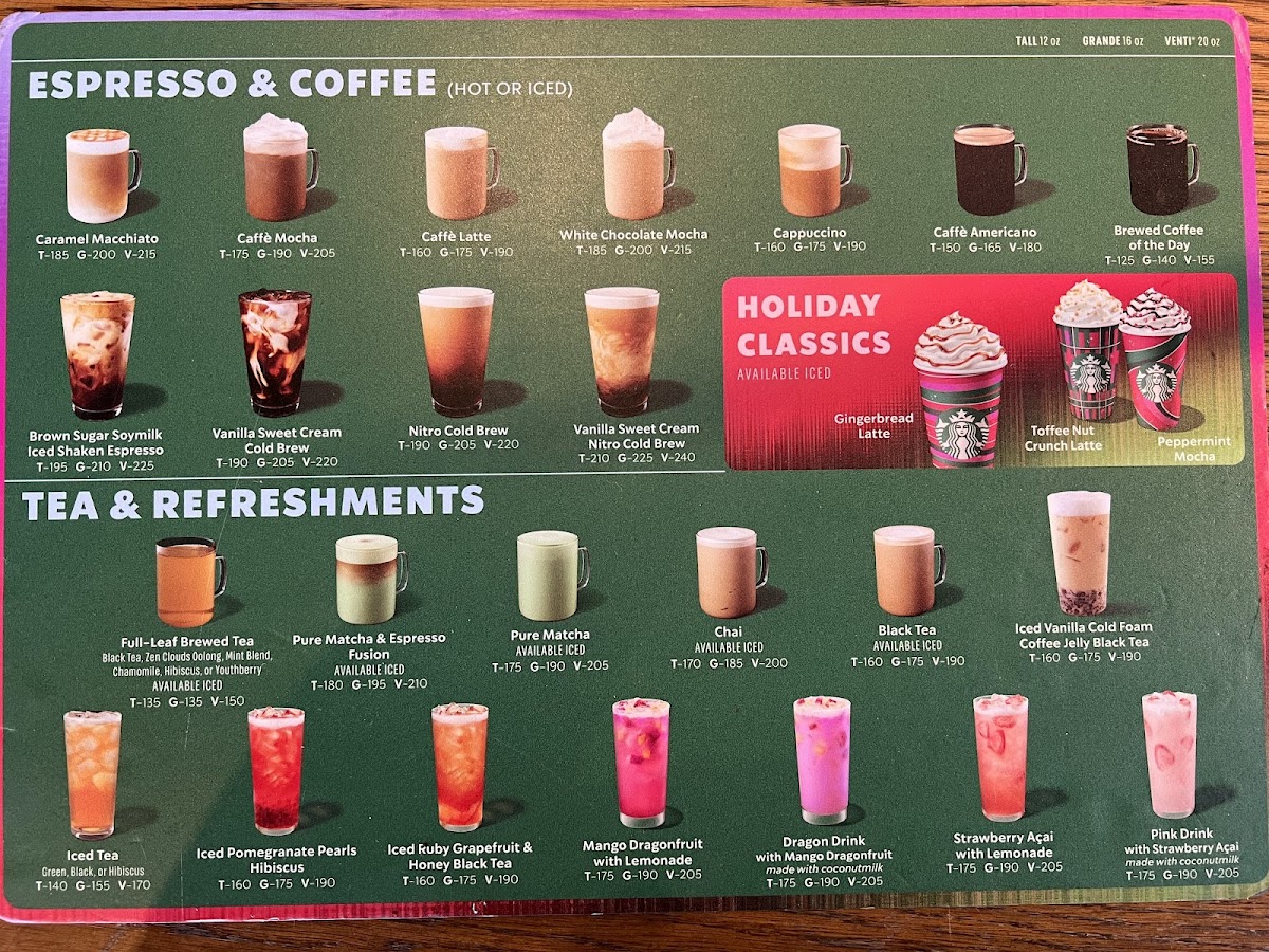Starbucks Arcovia Parade Photo Menu 3