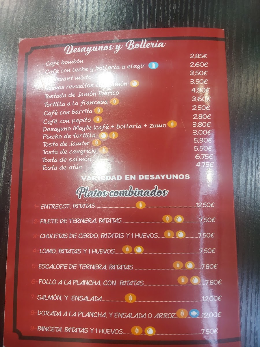 Cafetería Mayte Photo Menu 1