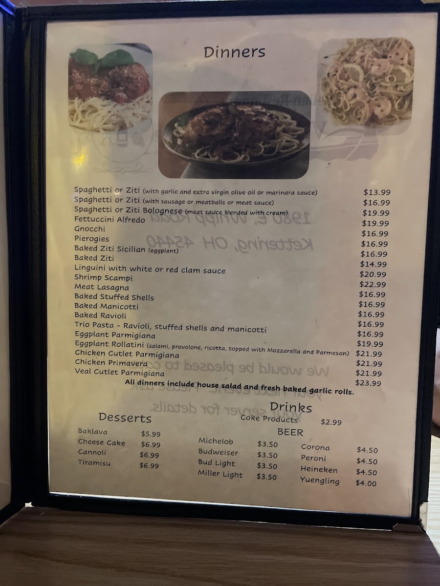 Venecia Italian Restaurant Photo Menu 2