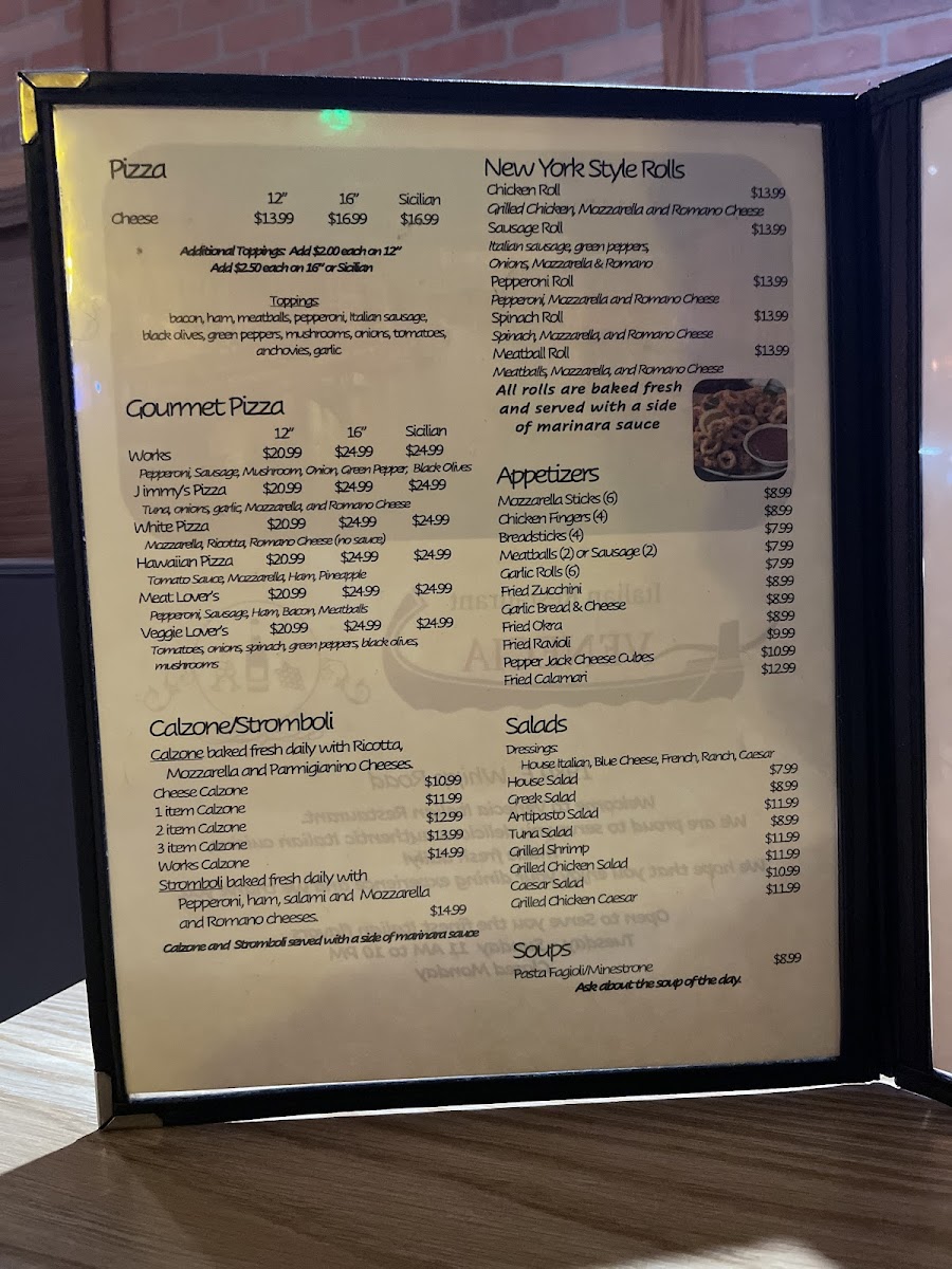 Venecia Italian Restaurant Photo Menu 3