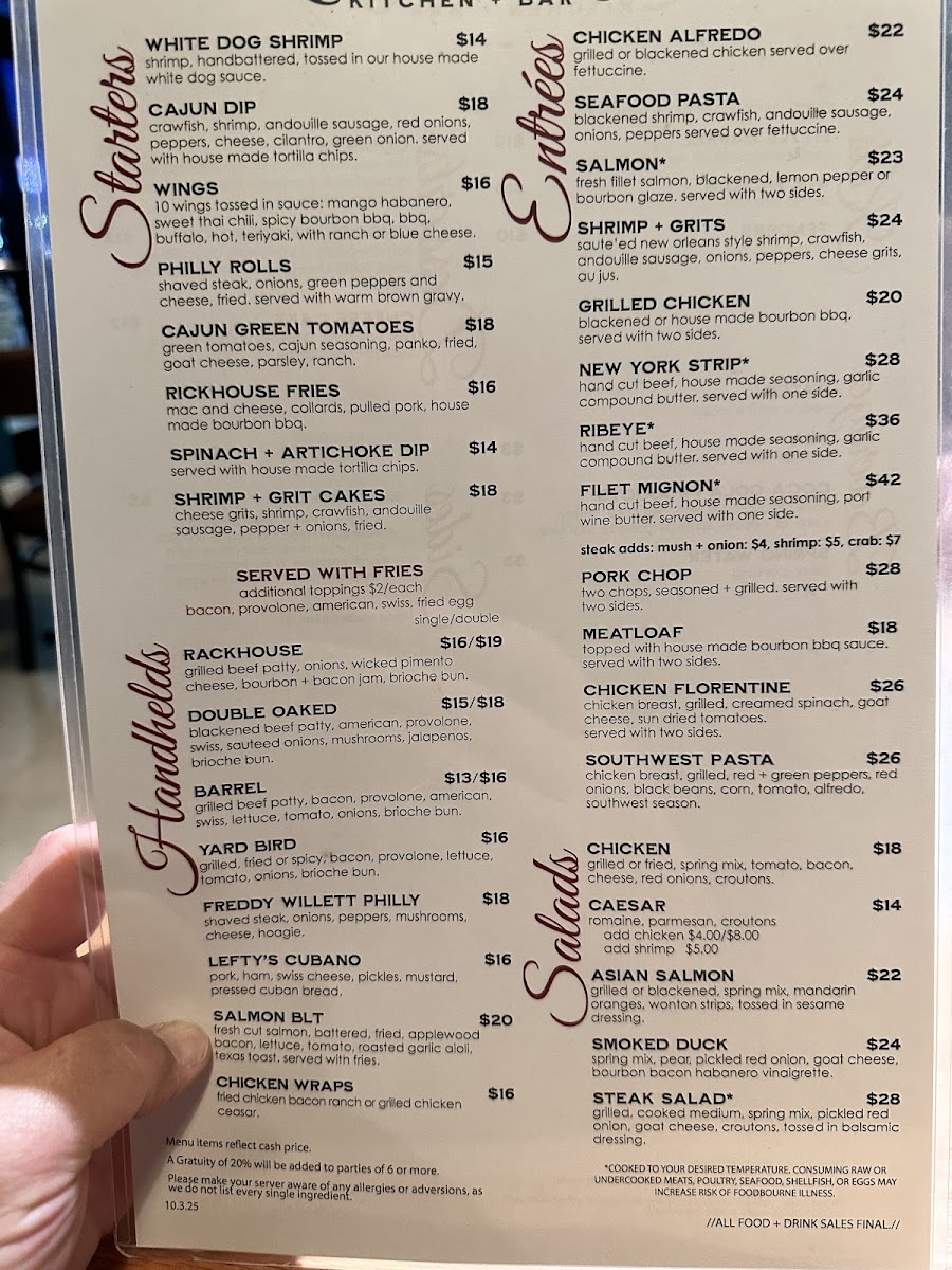 Charred Oak Kitchen + Bar Photo Menu 1