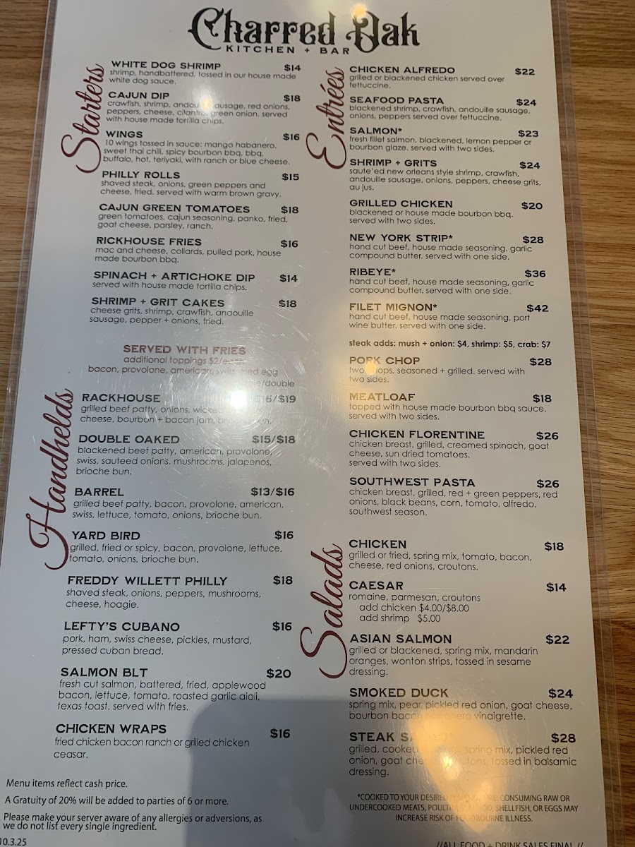 Charred Oak Kitchen + Bar Photo Menu 8