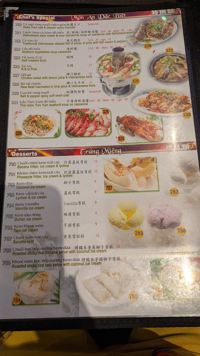 Hoa Tran Restaurant Photo Menu 9