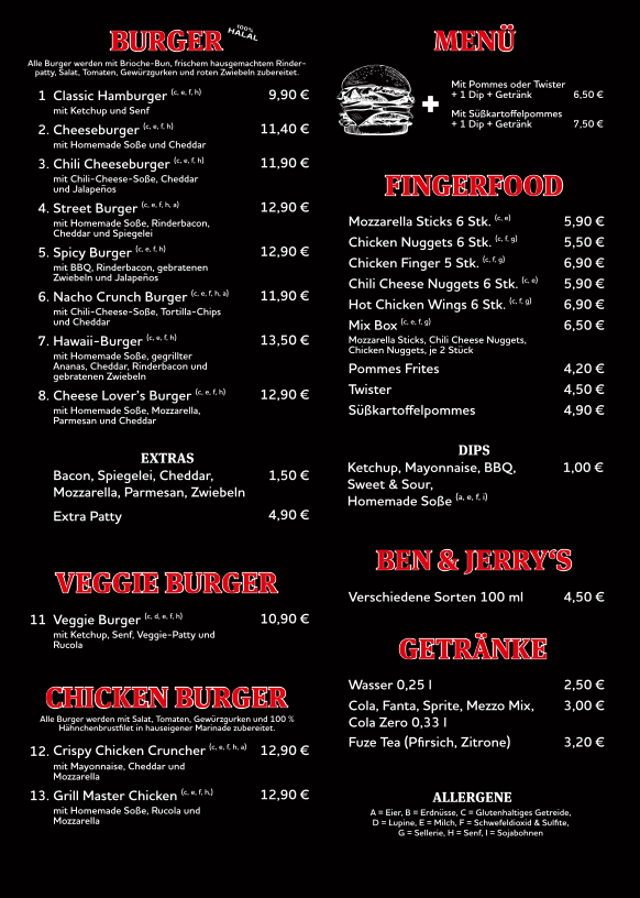 Street Burger Kamen Photo Menu 3
