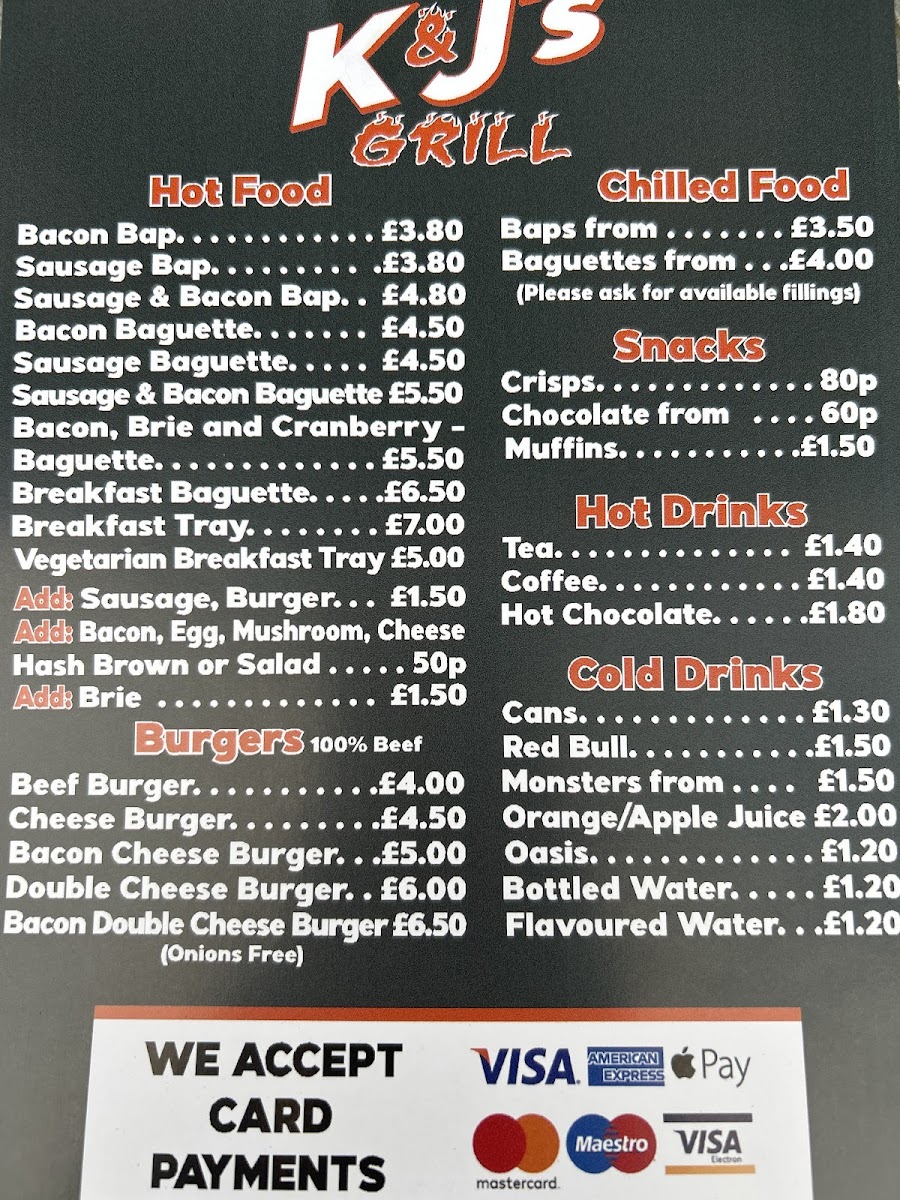 K&J's Grill Photo Menu 1