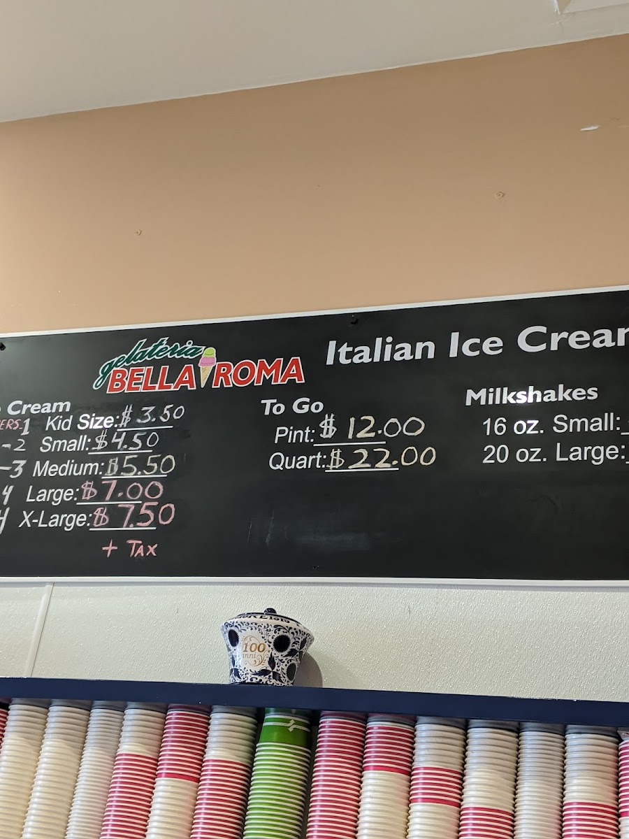 Gelateria Bella Roma Photo Menu 2