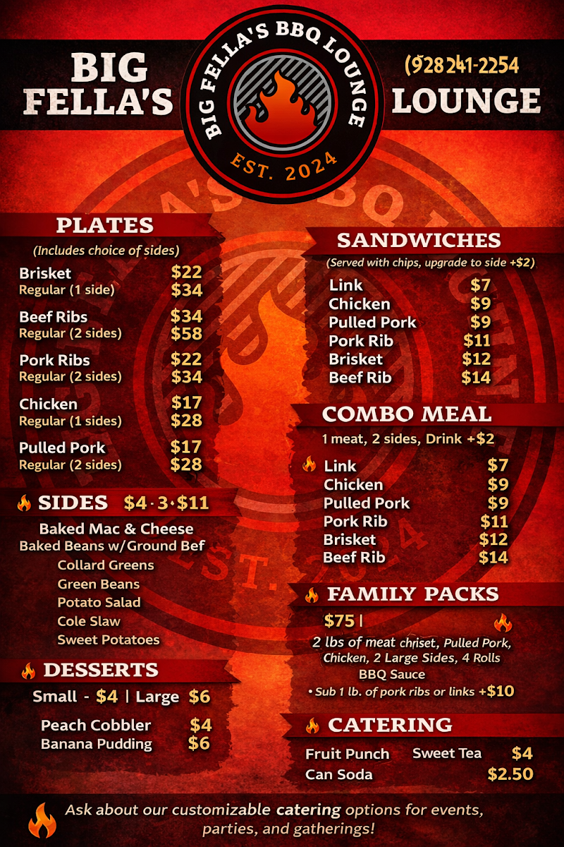 Big Fella’s BBQ lounge Photo Menu 1