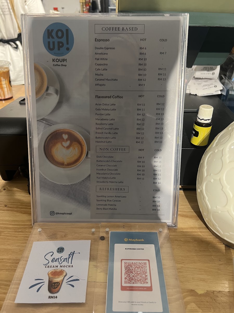 KOUP! Coffee Photo Menu 2
