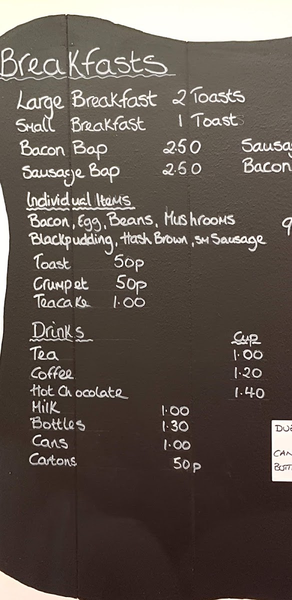 Davies' Chippy Photo Menu 1